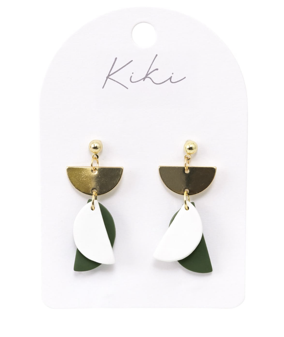 KiKi Green Half Moons Earrings