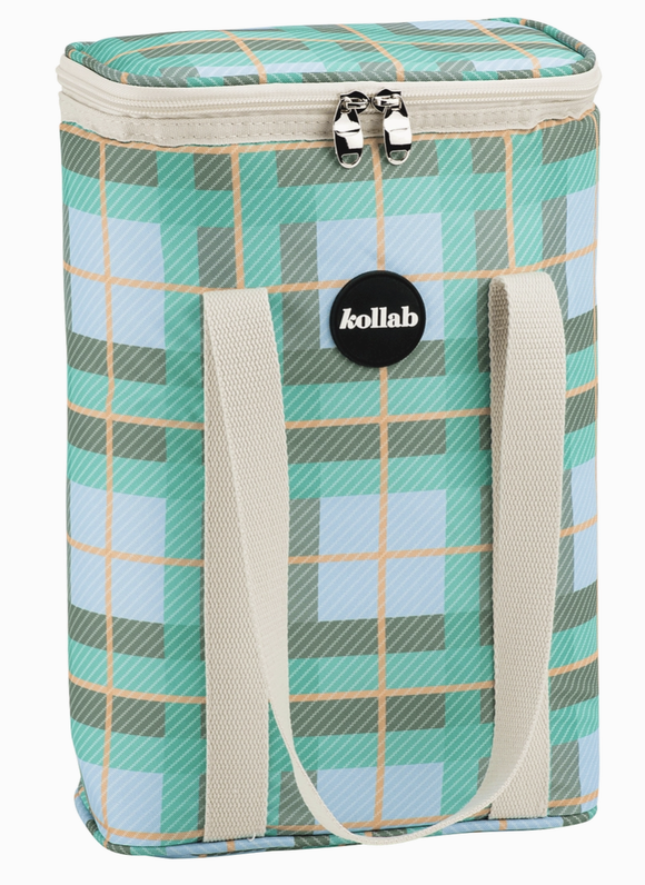 Kollab Wine Cooler Bag - Ocean Check
