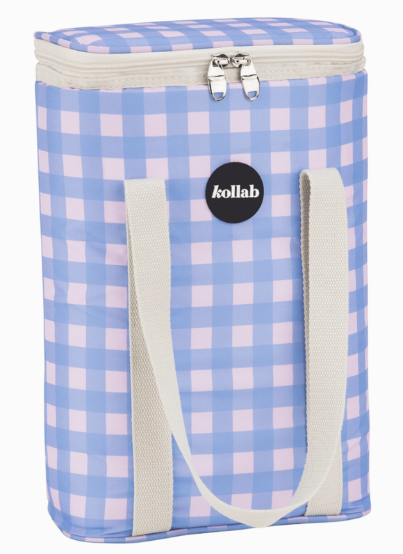 Kollab Wine Cooler Bag - Skyberry Gingham
