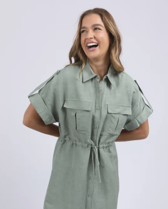 Foxwood Willow Shirt Dress - Iceberg Green