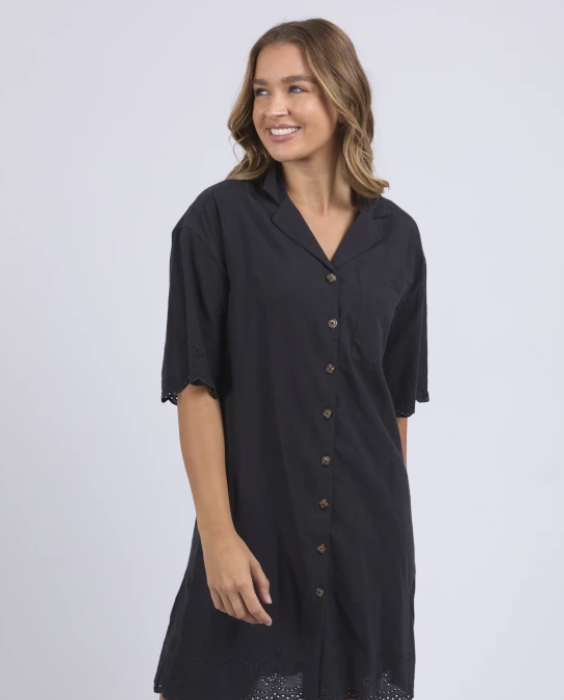 Foxwood Madeleine Shirt Dress - Black