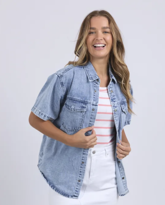 Foxwood Daisy SS Shirt - Light Blue