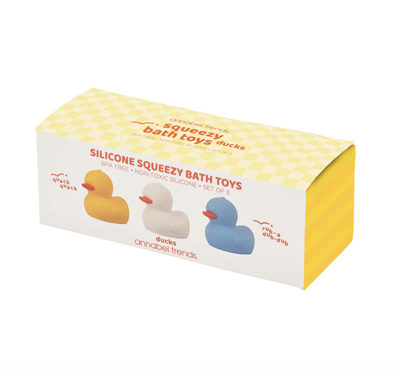 Silicone Squeezy Bath 3pc Toys - Ducks