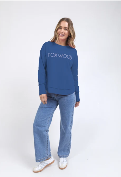 Foxwood Simplified Metallic Crew - Blue