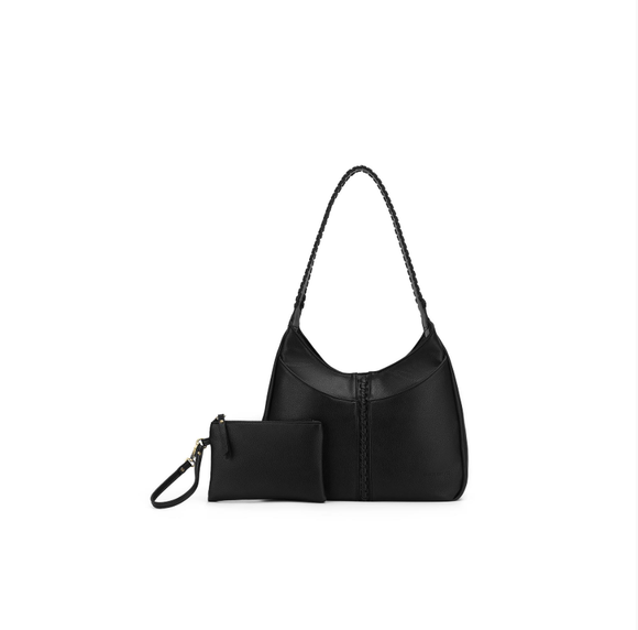 Black Caviar Design Callista 2 Piece Shoulder Bag - Black