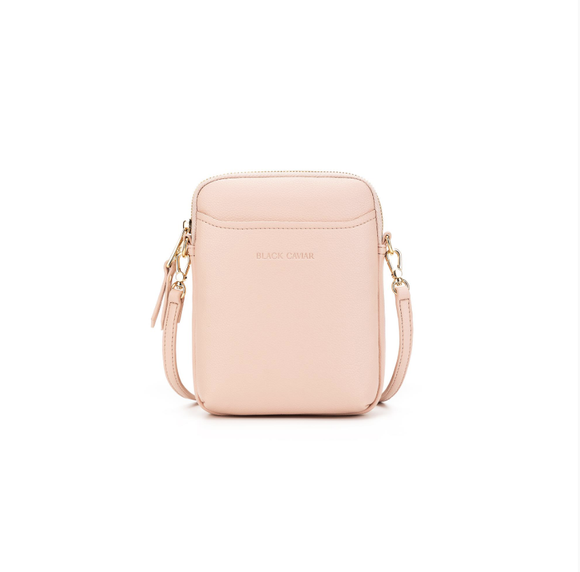 Black Caviar Design Mika Passport Phone Crossbody - Pink