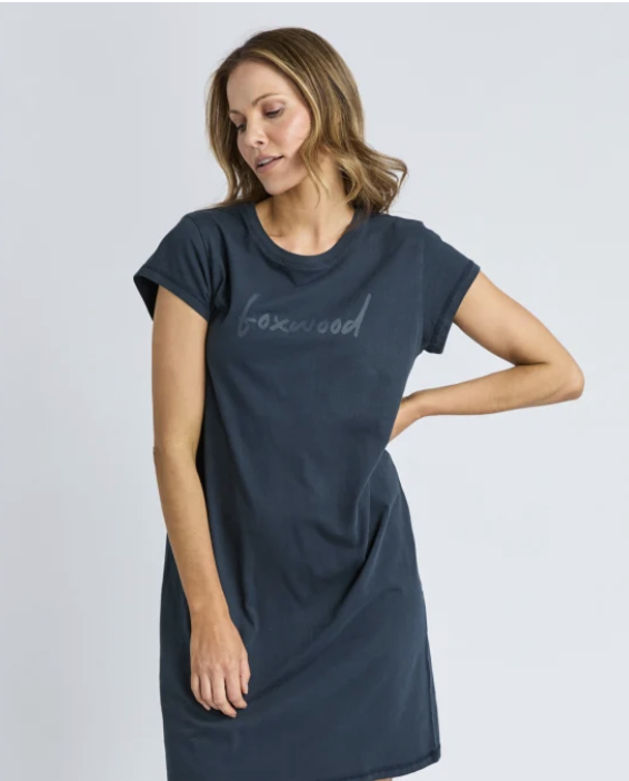 Foxwood Signature Embroidery Tee Dress - Navy
