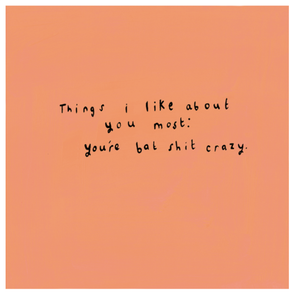 Greeting Card - Skooshie Cha Cha Designs - Bat Shit Crazy