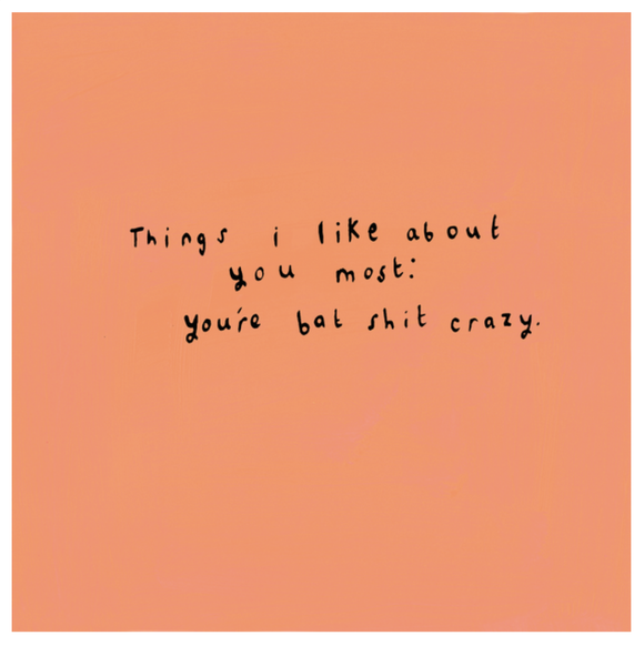 Greeting Card - Skooshie Cha Cha Designs - Bat Shit Crazy
