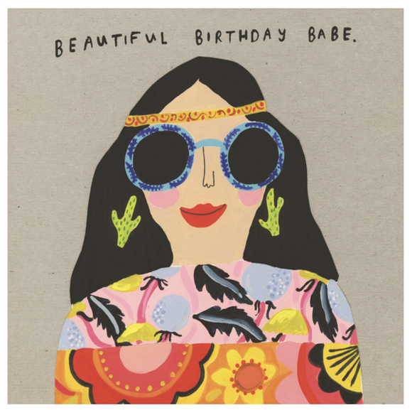 Greeting Card - Skooshie Cha Cha Designs - Beautiful Birthday Babe