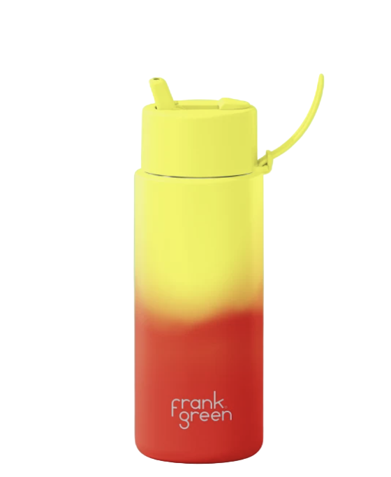 Frank Green Stainless Steel Flip Lid Colour Change Bottle 34oz - Lava