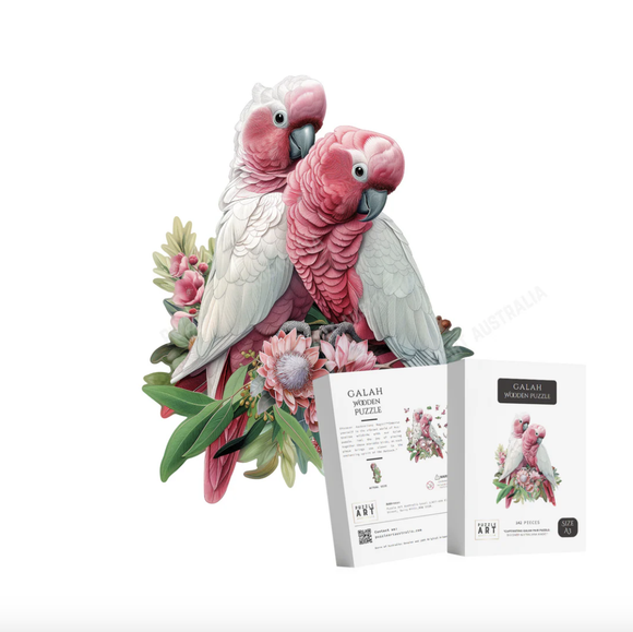 Wooden Puzzle Art - Galah Pair