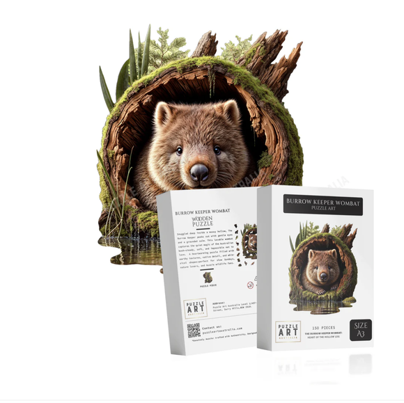 Wooden Puzzle Art - Burrow Keeper Wombat