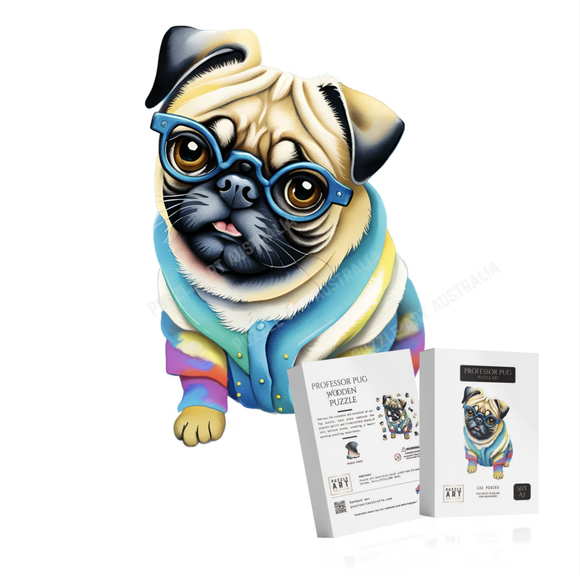 Wooden Puzzle Art - Professor Pug