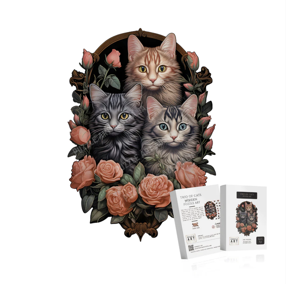Wooden Puzzle Art - Trio of Cats