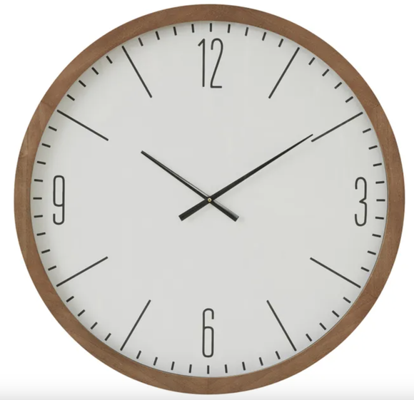 Dion Wood Clock 78cm Walnut/White