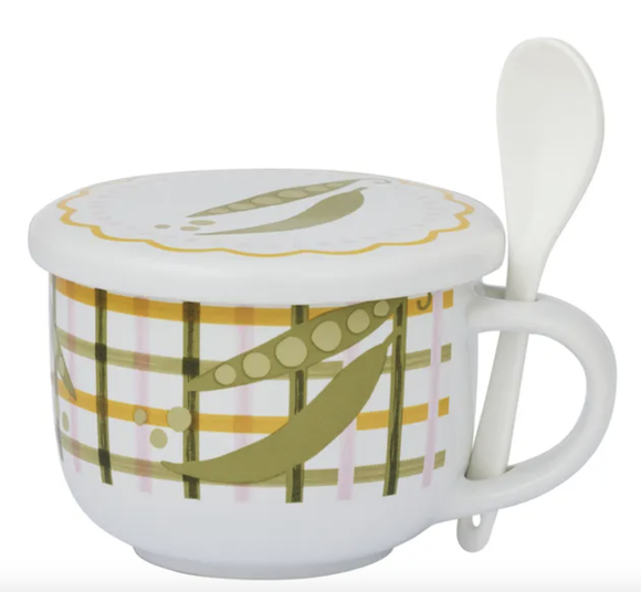 Pea 3pc Cer Soup Mug Set 17x10cm Green