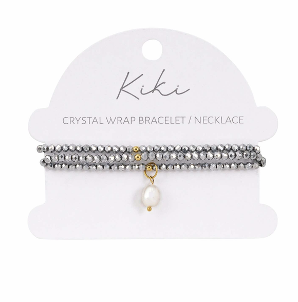 KiKi Silver Mist Crystal Wrap Jewellery
