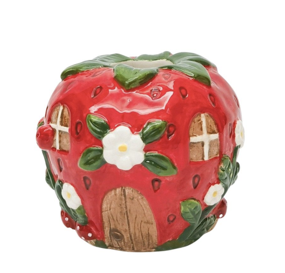 Strawberry House Vase Red 10cm