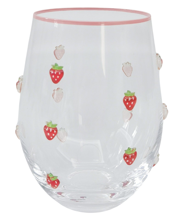 Kaya Strawberry Stemless Glass Red 12cm