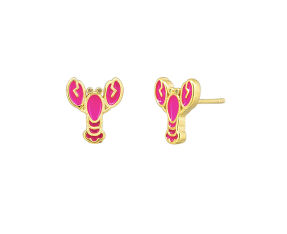 Tiger Tree Earrings - Pink Lobster