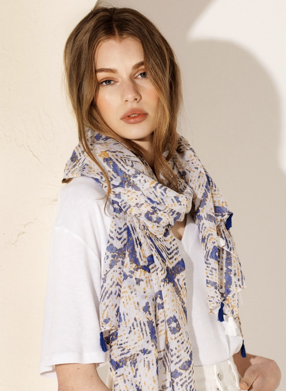 Abstract Print Lightweight Scarf