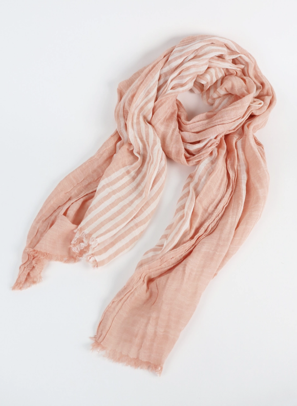 Pink Stripe Cotton Sarong Scarf