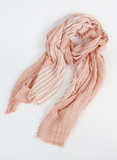 Pink Stripe Cotton Sarong Scarf