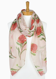 Waratah Flower Scarf - Beige