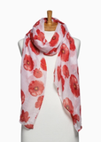 Medium Poppies Scarf - White