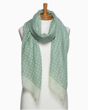 Little Paisley Monogram Scarf - Mint