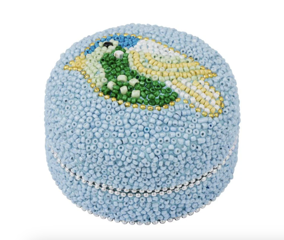 Bluebell Beaded Trinket Box - Blue