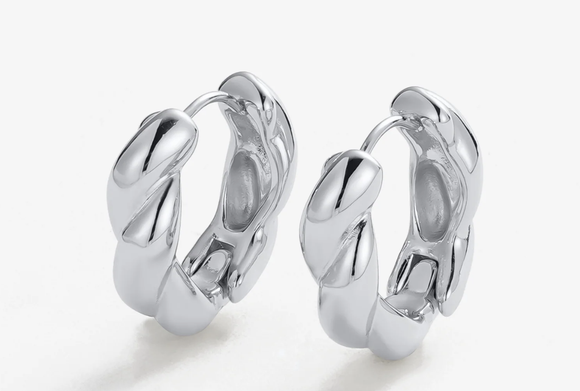Zafino Earrings - Maya Hoops - Silver
