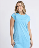 Foxwood Signature Embroidery Tee Dress - Azure blue