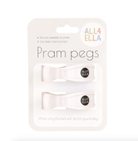 All4Ella Pram Pegs 2pk - White