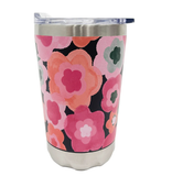 Coffee Mug - Double Wall - Stainless Steel - Midnight Blooms