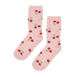 Fuzzy Bed Socks - Cherry