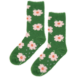 Fuzzy Bed Socks - Flower Green
