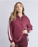 Foxwood Knit Collar Crew - Port