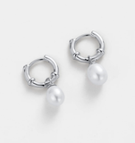 Zafino - Tessa Pearl Hoop Silver