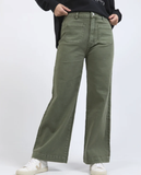 Foxwood Sarah Wide Leg Jean - Washed Green