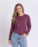 Foxwood Signature Long Sleeve Tee - Plum