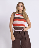 Foxwood Haven Stripe Knit Top - Grenadine