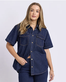 Foxwood Daisy S/S Shirt - Indigo Blue