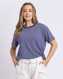 Foxwood Hutch Stripe Tee - Navy
