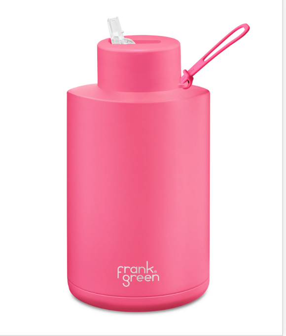 Frank Green - Ceramic Reusable Bottle Straw Lid 68oz Neon Pink