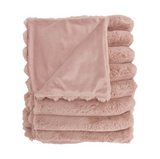 Throw Ribbed Fur - Dusty Pink
