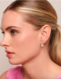 Earrings - White Double Daisy Flower Studs