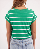 Foxwood Manly Tee - Bright Green Stripe