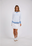 Foxwood Simplified Crew - Blue/ White Stripe